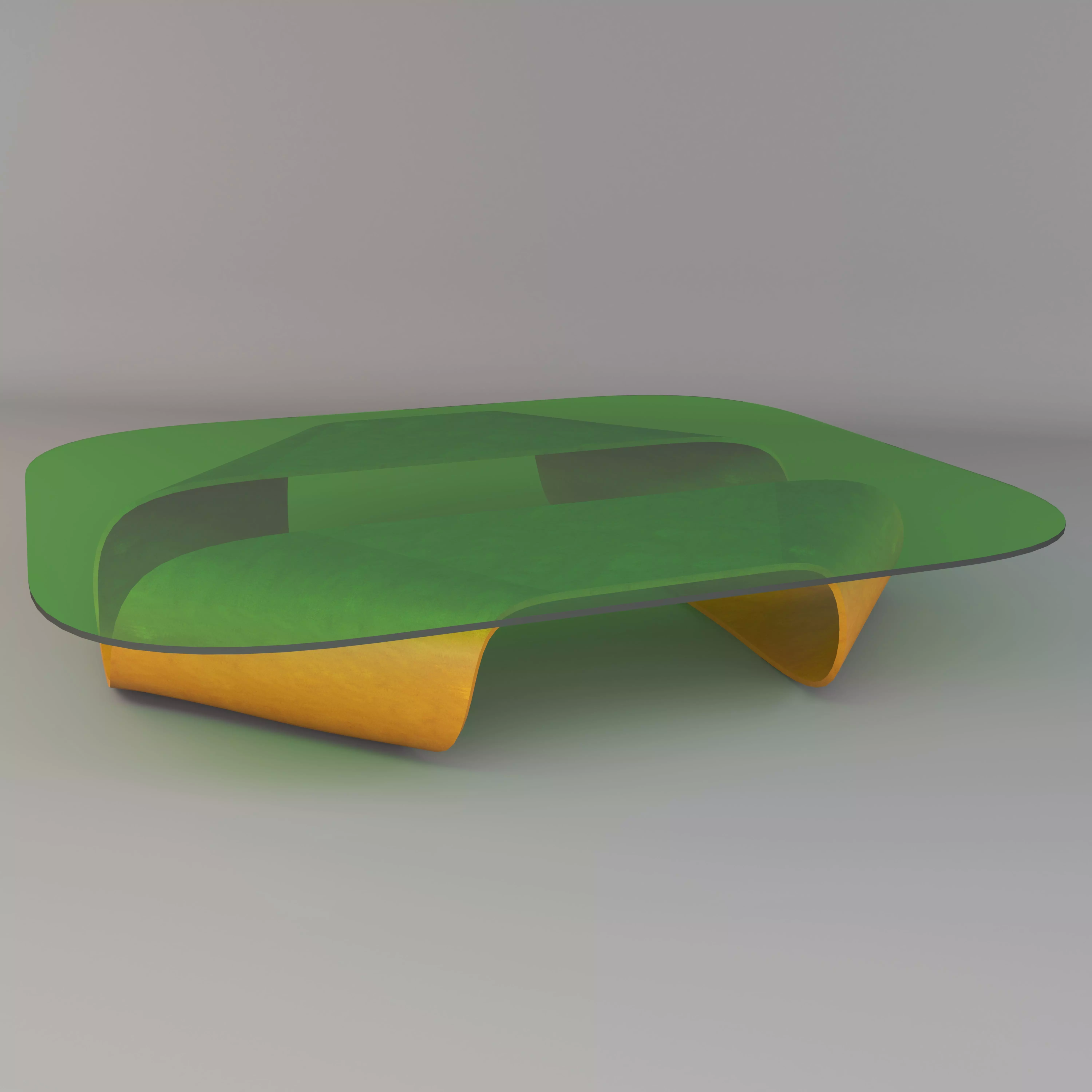 table coffee with glass top Low-poly 3D model_0