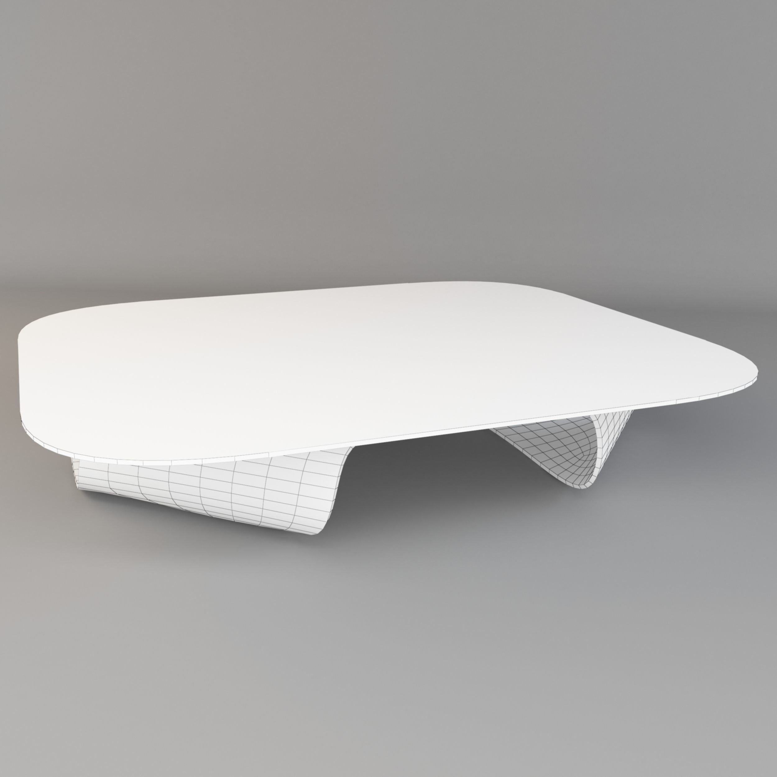 table coffee with glass top Low-poly 3D model_1