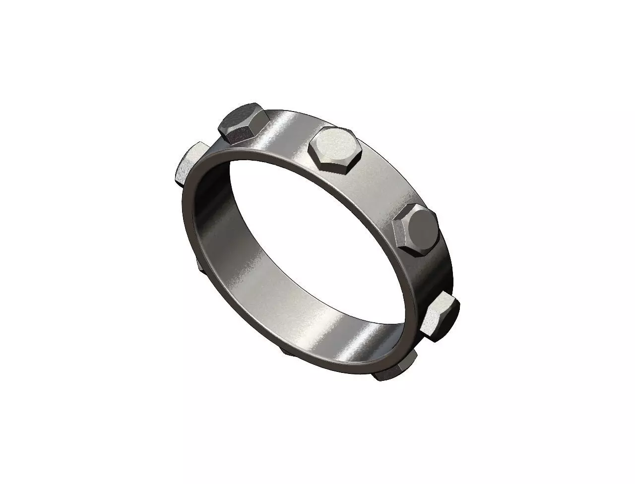 Hexagonal bolt and screw head pattern fashion band US sizes 6to9 3D print model