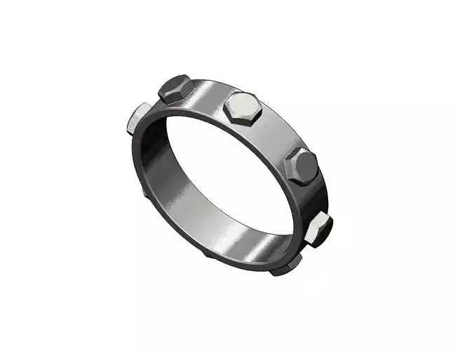 Hexagonal bolt and screw head pattern fashion band US sizes 6to9