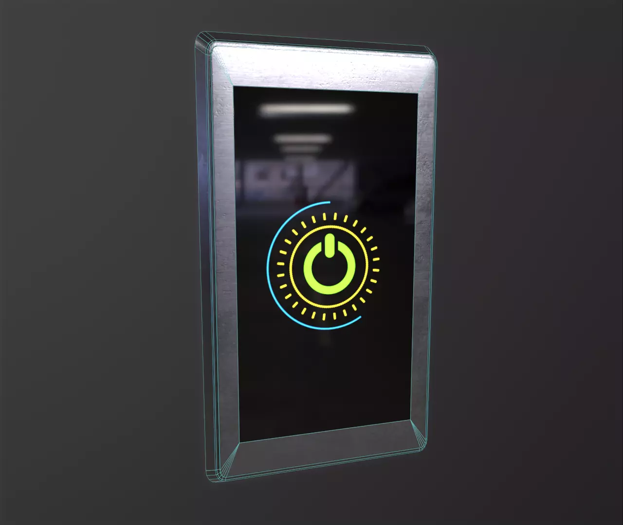 Touch screen light switch Low-poly 3D model_0