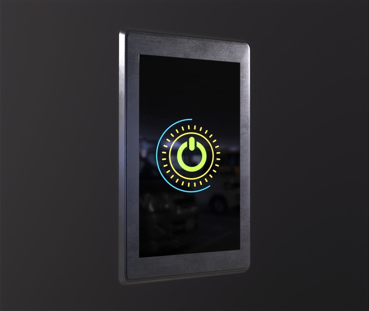 Touch screen light switch Low-poly 3D model_4