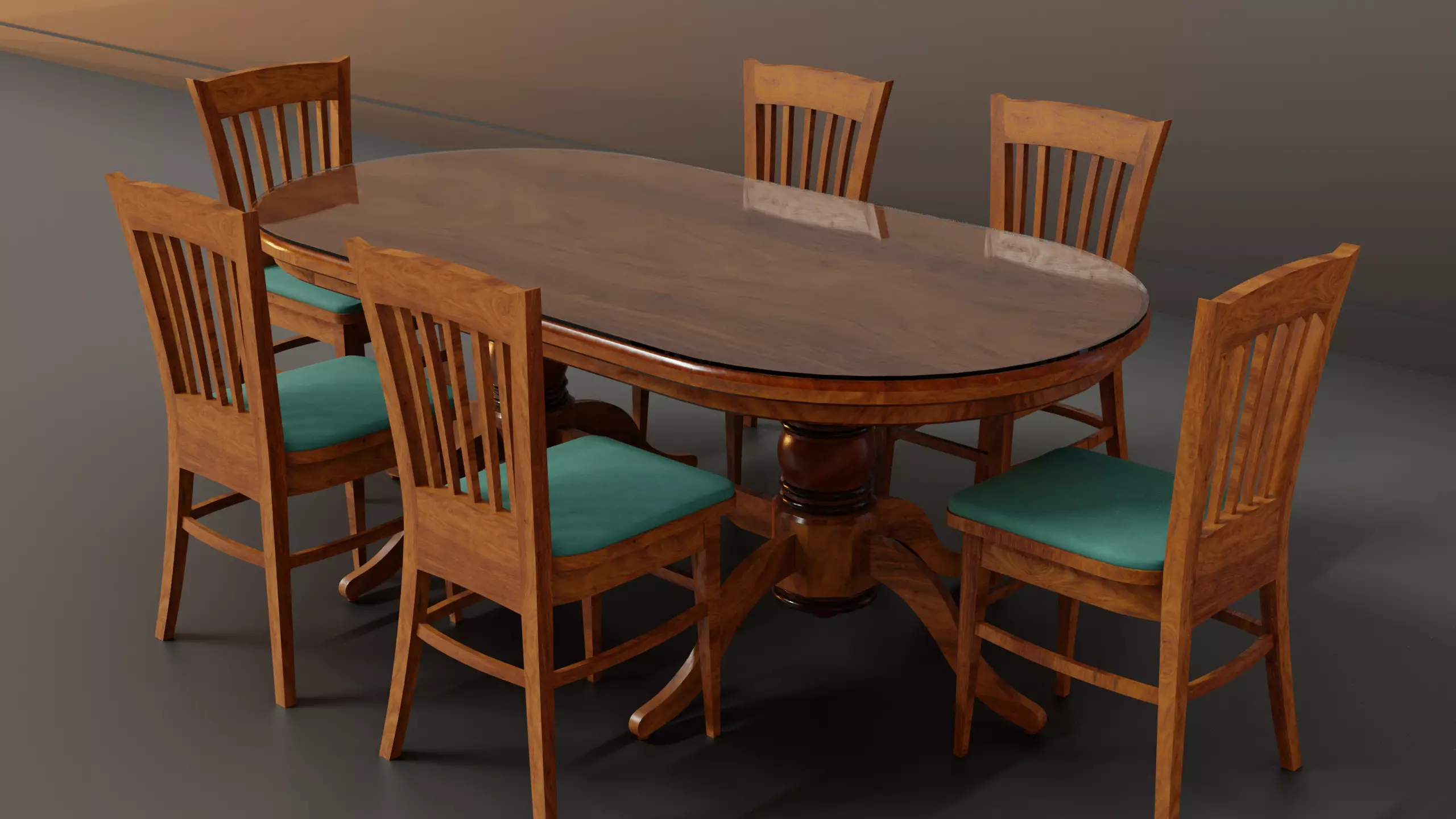 Dining table - Vintage Low-poly 3D model