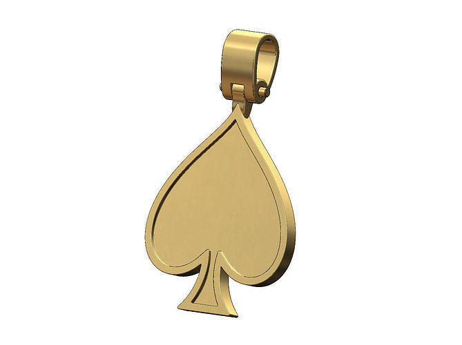 Ace of spades memory pendant with bail 3D print model