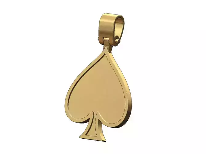 Ace of spades memory pendant with bail