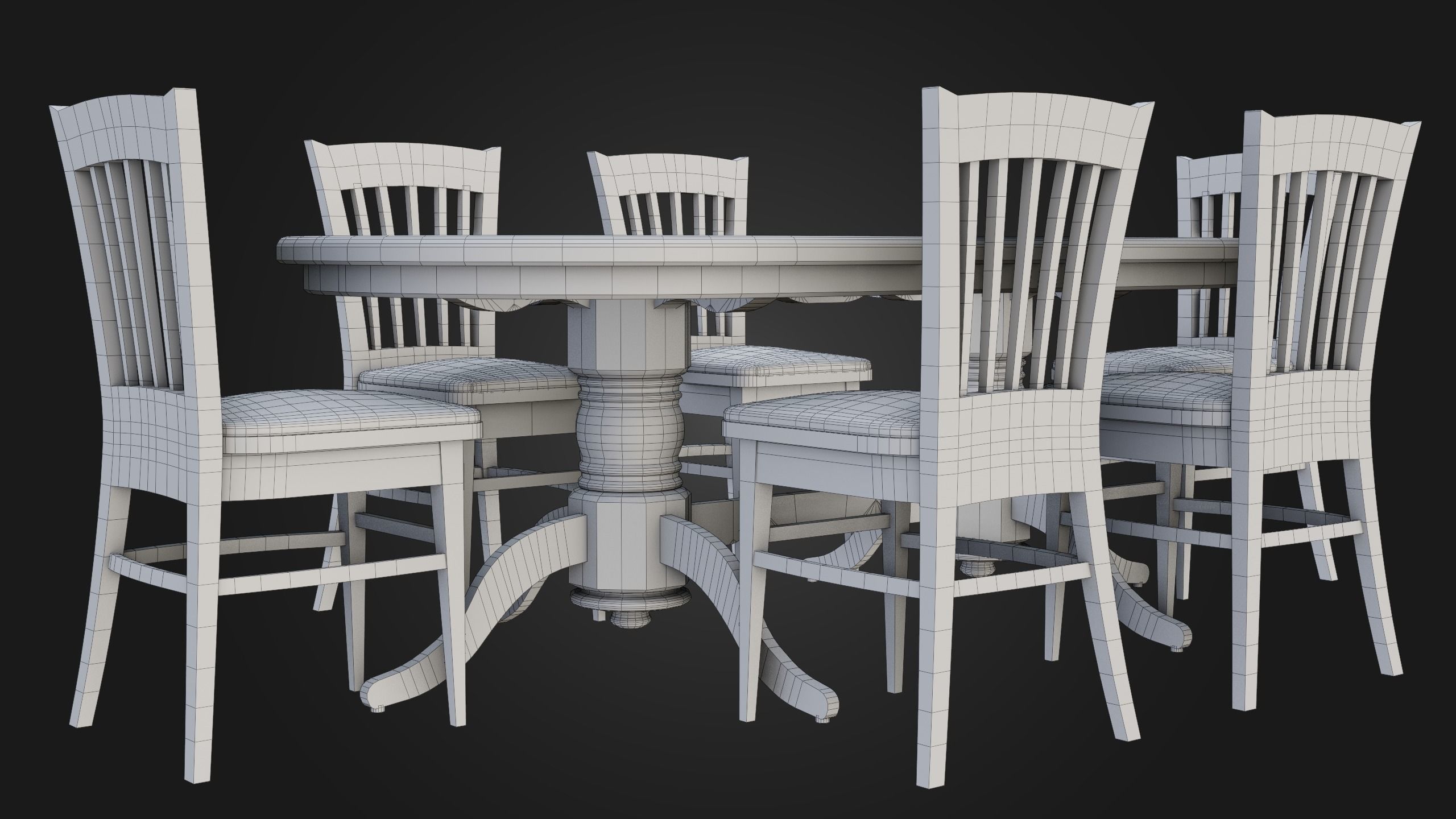 Dining Table - Royal Low-poly 3D model_12