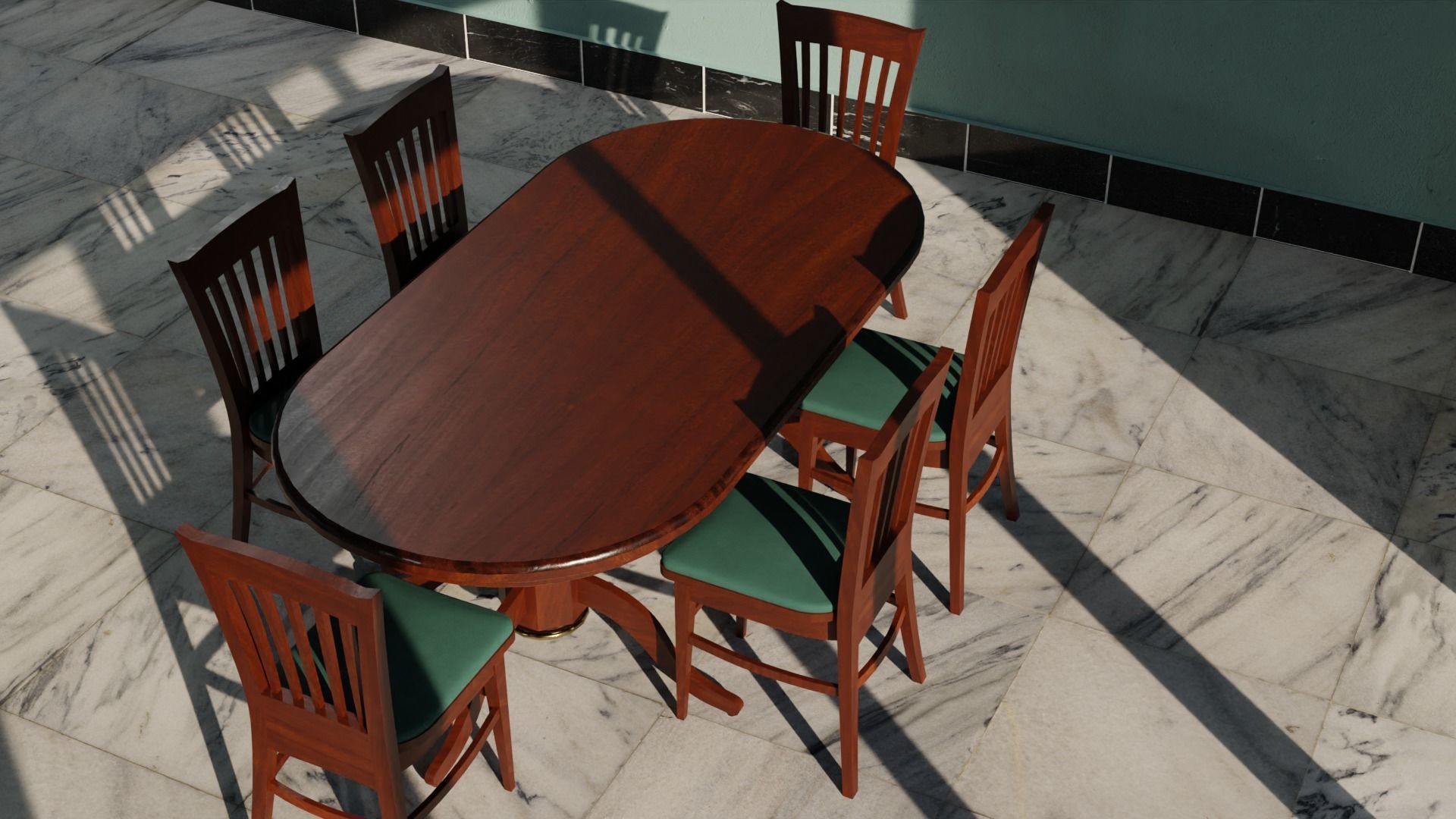 Dining Table - Royal Low-poly 3D model_8