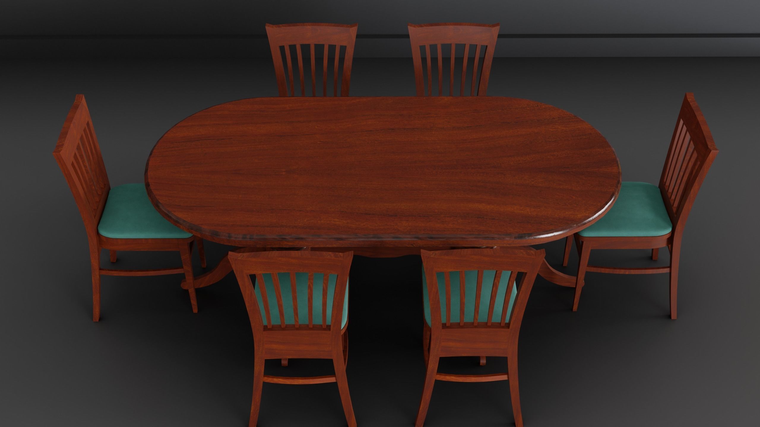 Dining Table - Royal Low-poly 3D model_4