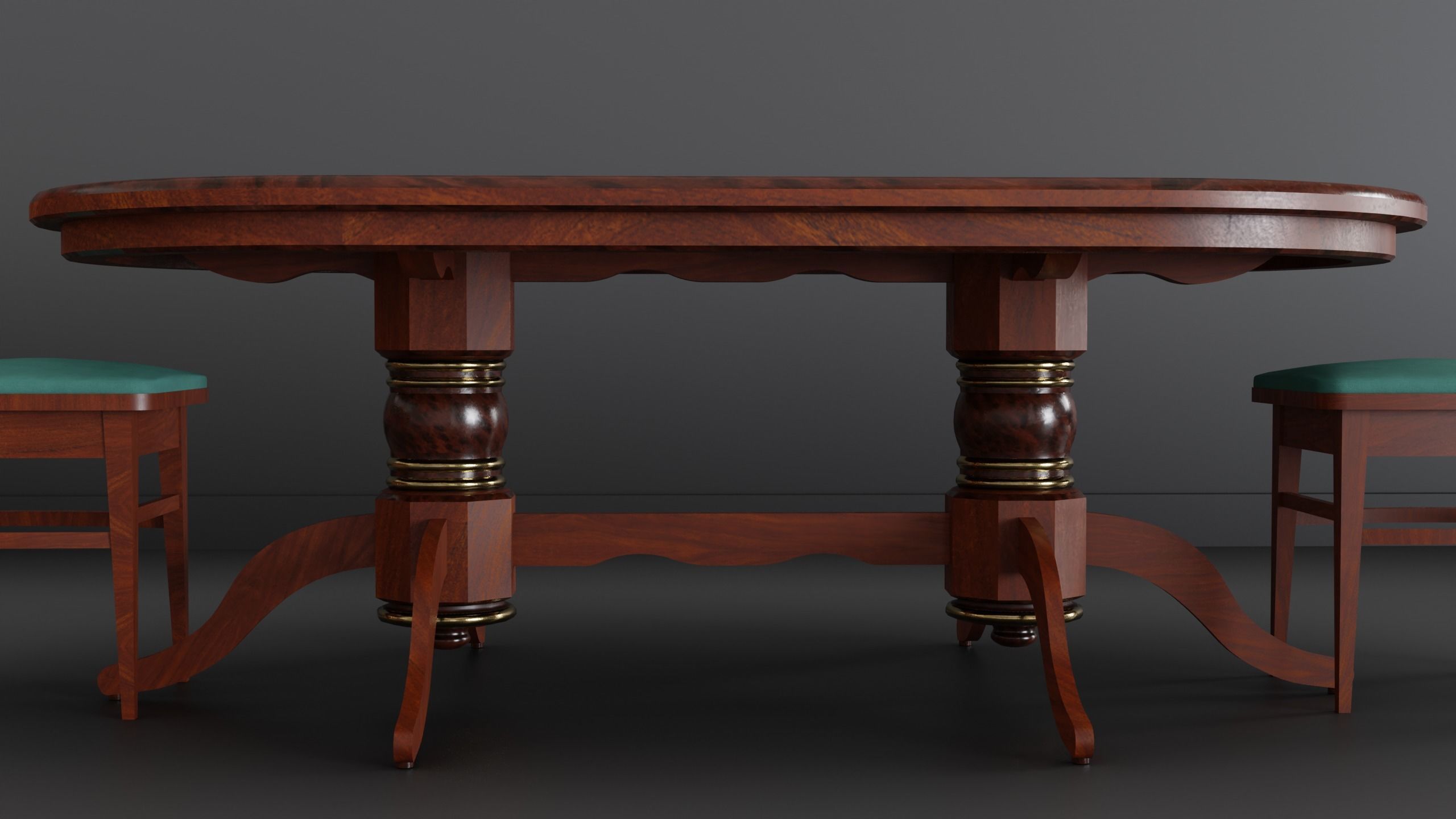 Dining Table - Royal Low-poly 3D model_6