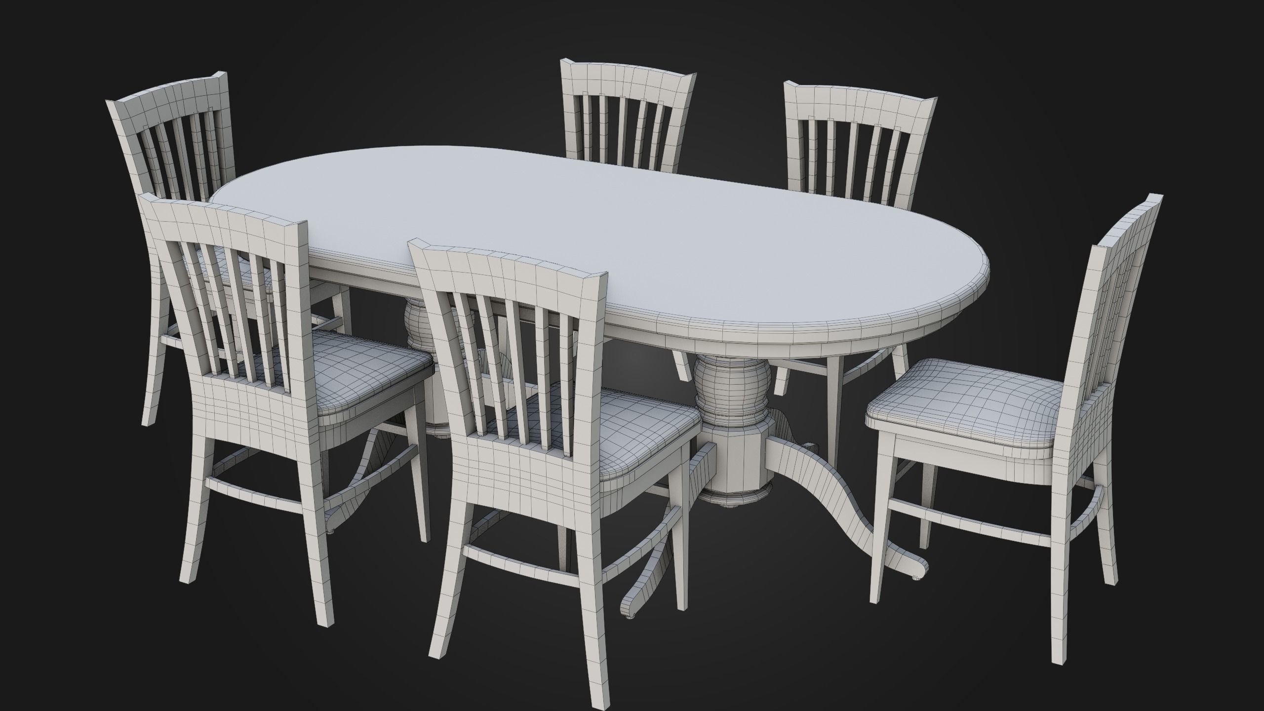 Dining Table - Royal Low-poly 3D model_11