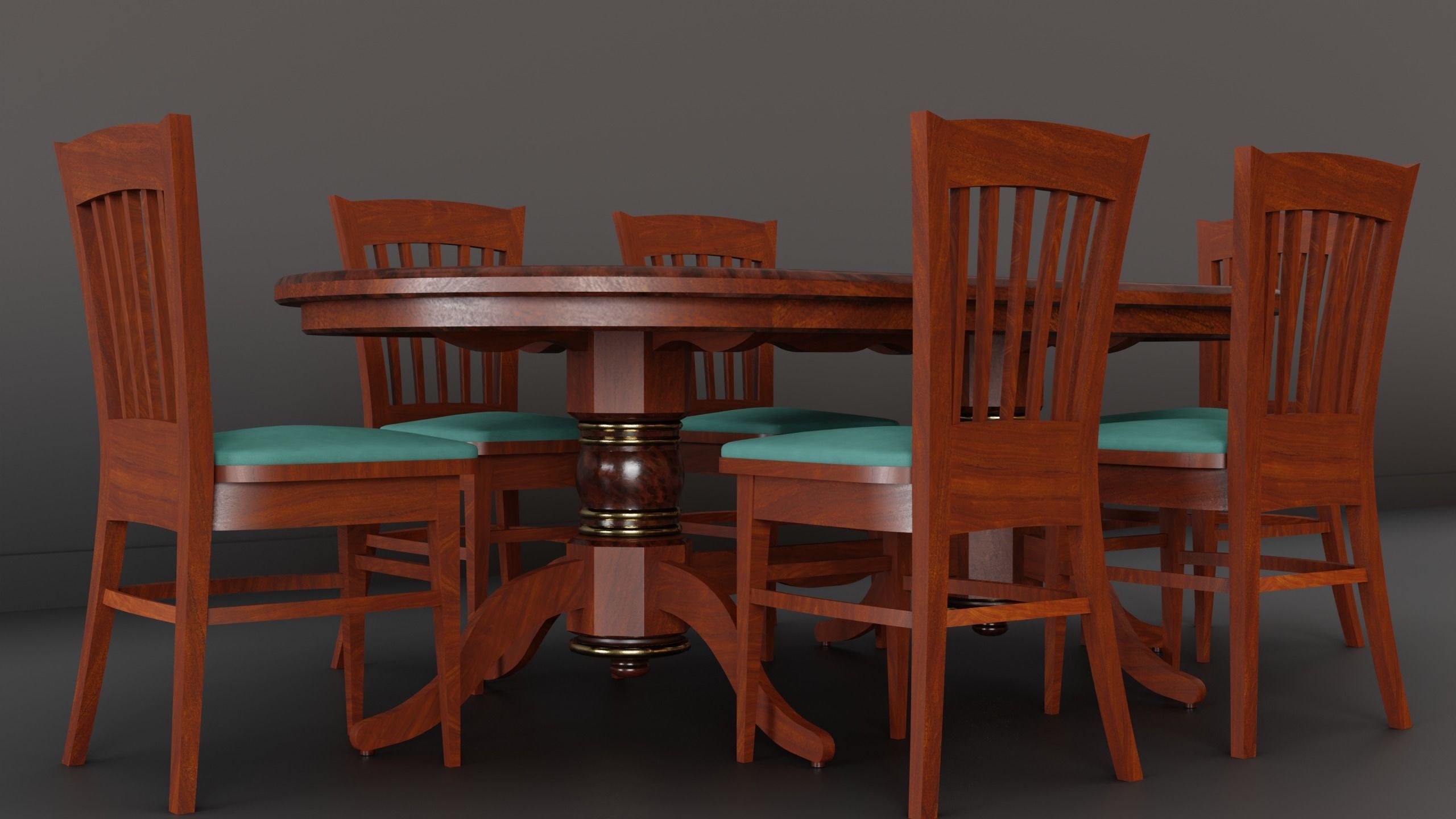Dining Table - Royal Low-poly 3D model_1