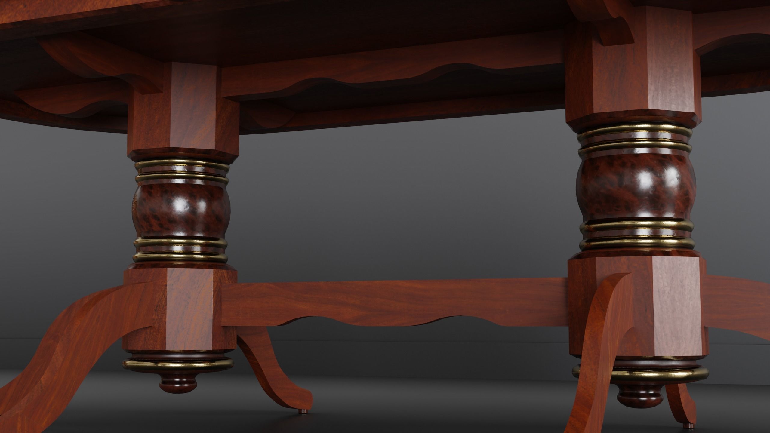 Dining Table - Royal Low-poly 3D model_7