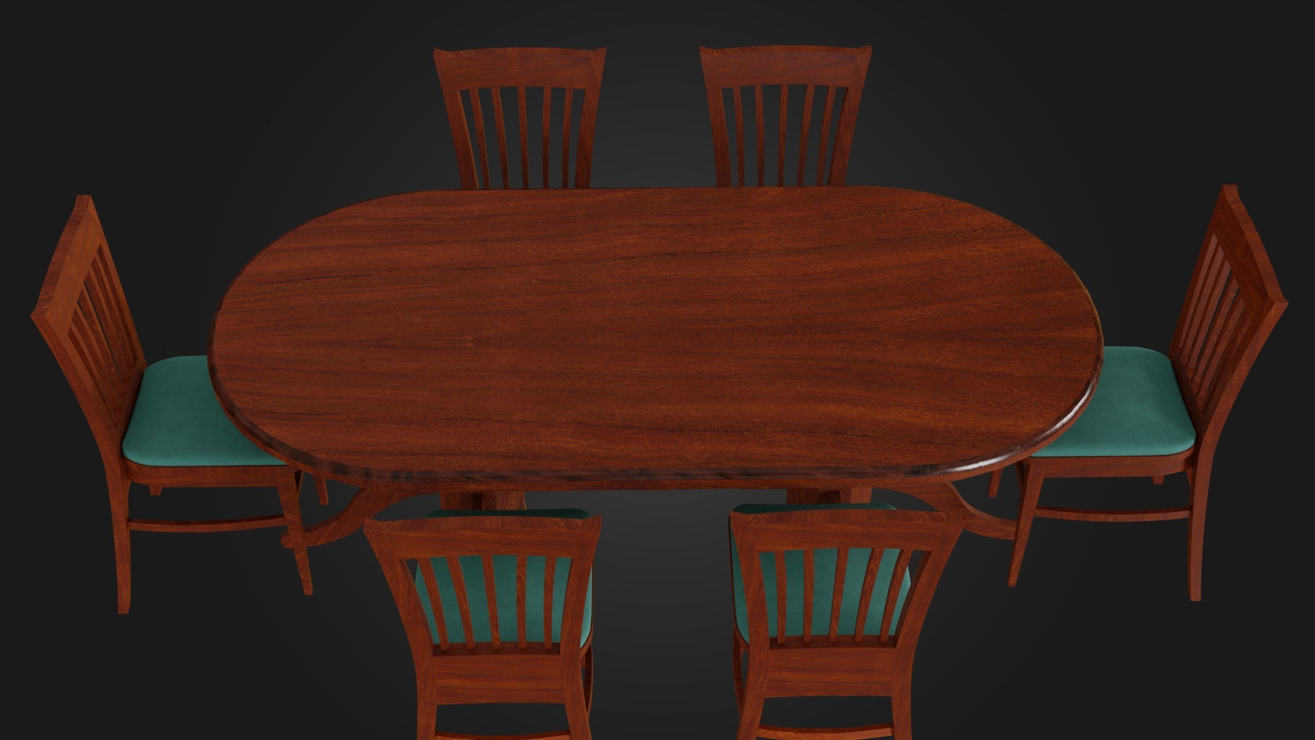 Dining Table - Royal Low-poly 3D model_9