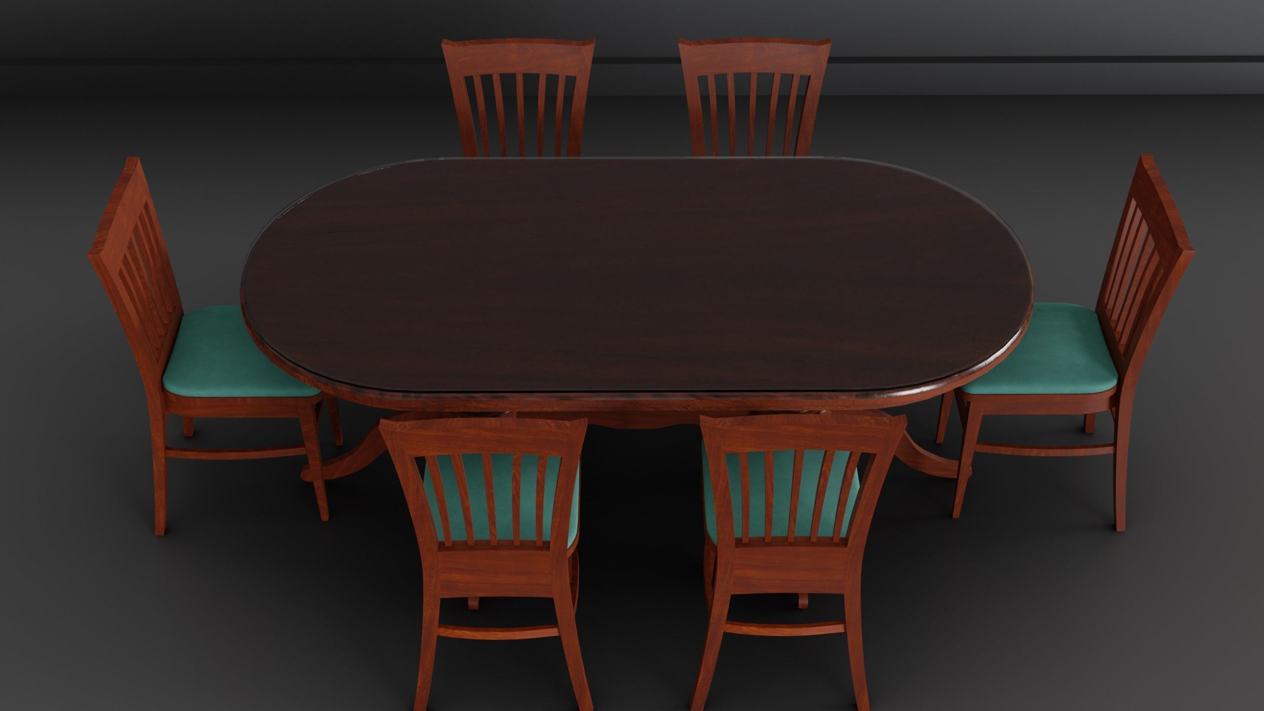Dining Table - Royal Low-poly 3D model_5