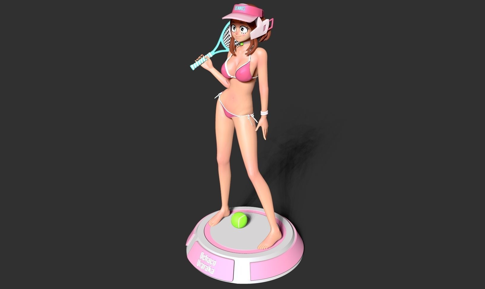 Ochaco plays tennis 3D print model_15