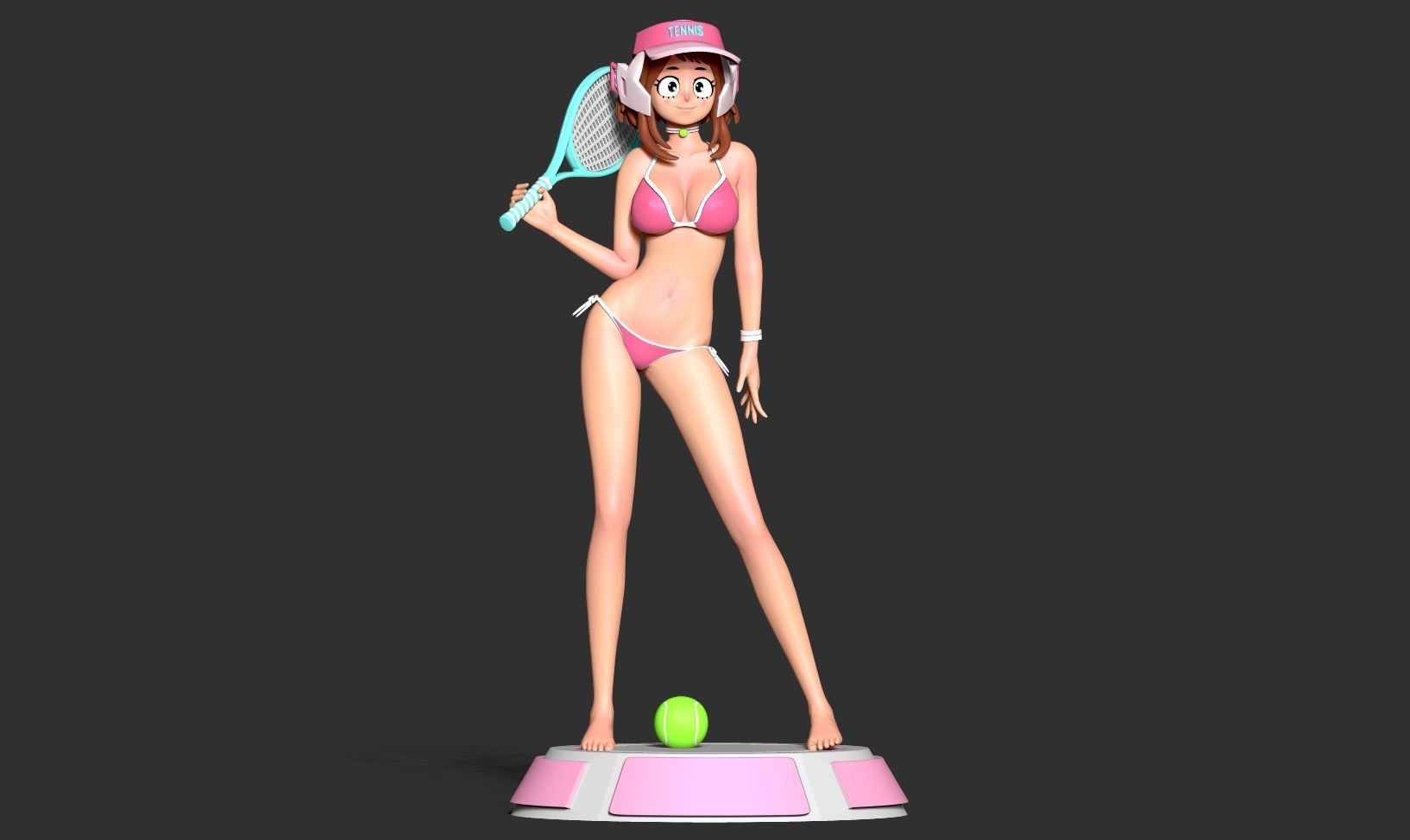 Ochaco plays tennis 3D print model_7