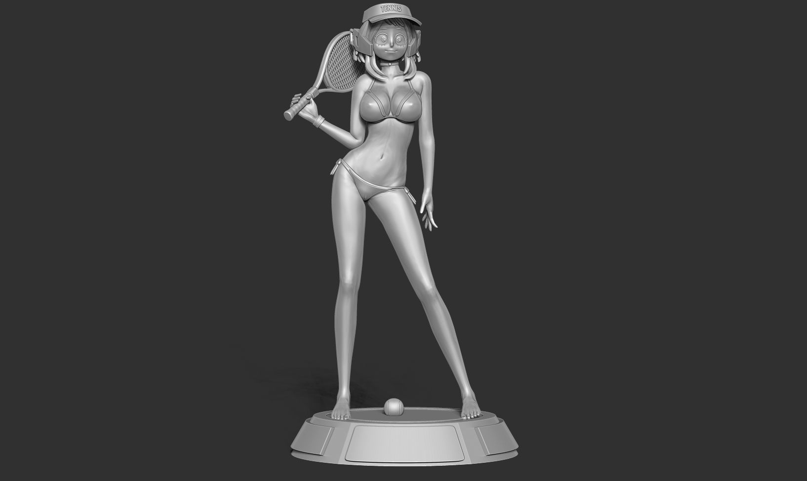 Ochaco plays tennis 3D print model_8