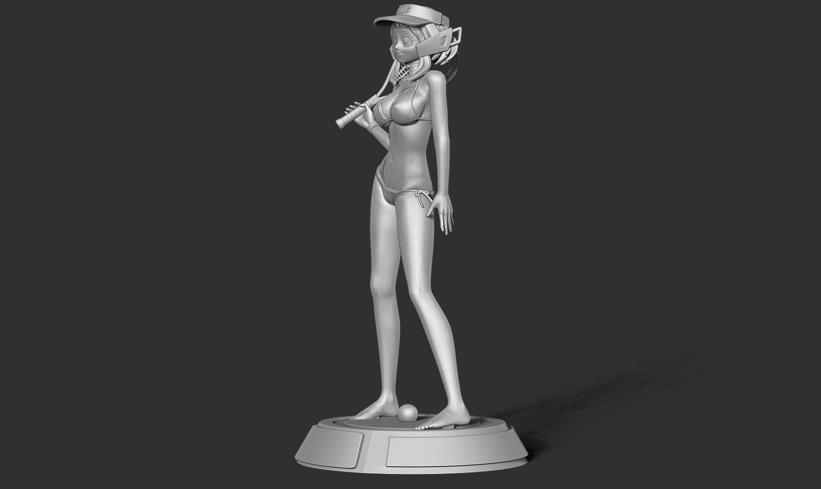 Ochaco plays tennis 3D print model_10