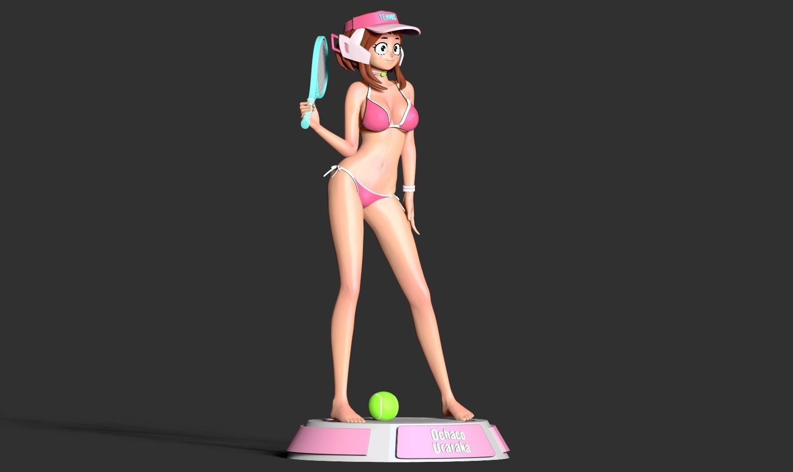 Ochaco plays tennis 3D print model_11
