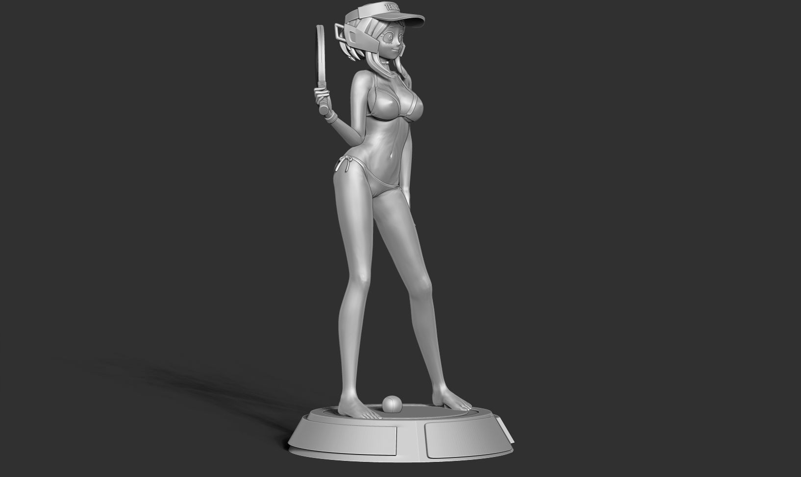 Ochaco plays tennis 3D print model_12