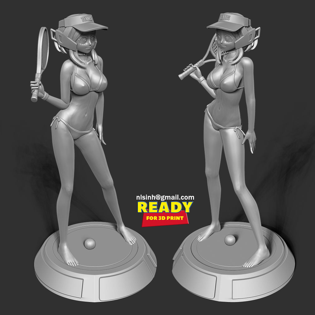 Ochaco plays tennis 3D print model_6