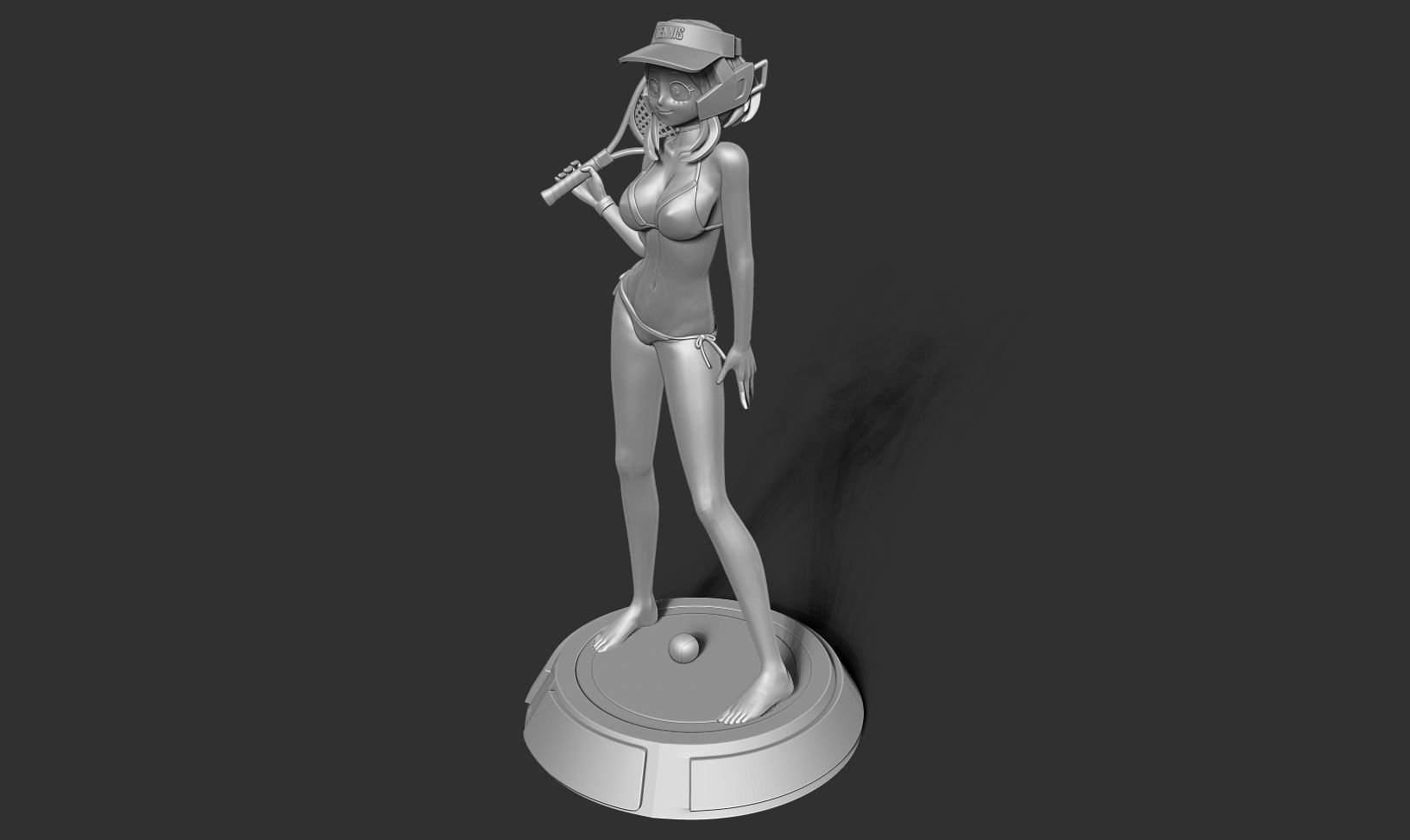 Ochaco plays tennis 3D print model_16