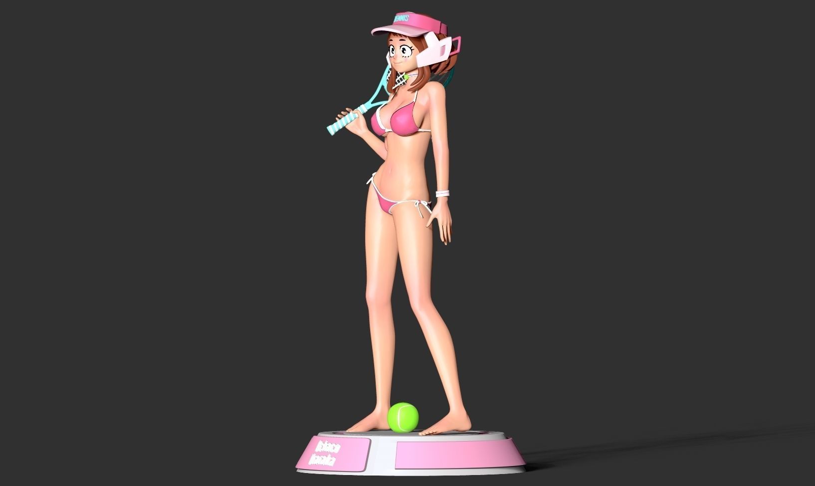 Ochaco plays tennis 3D print model_9