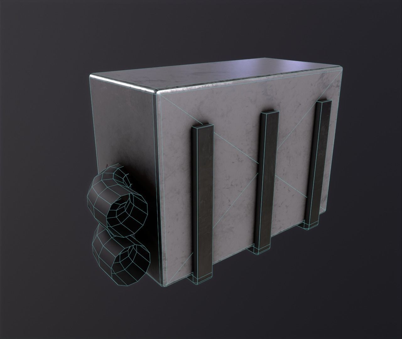 Exterior air conditioning unit AC Low-poly 3D model_7
