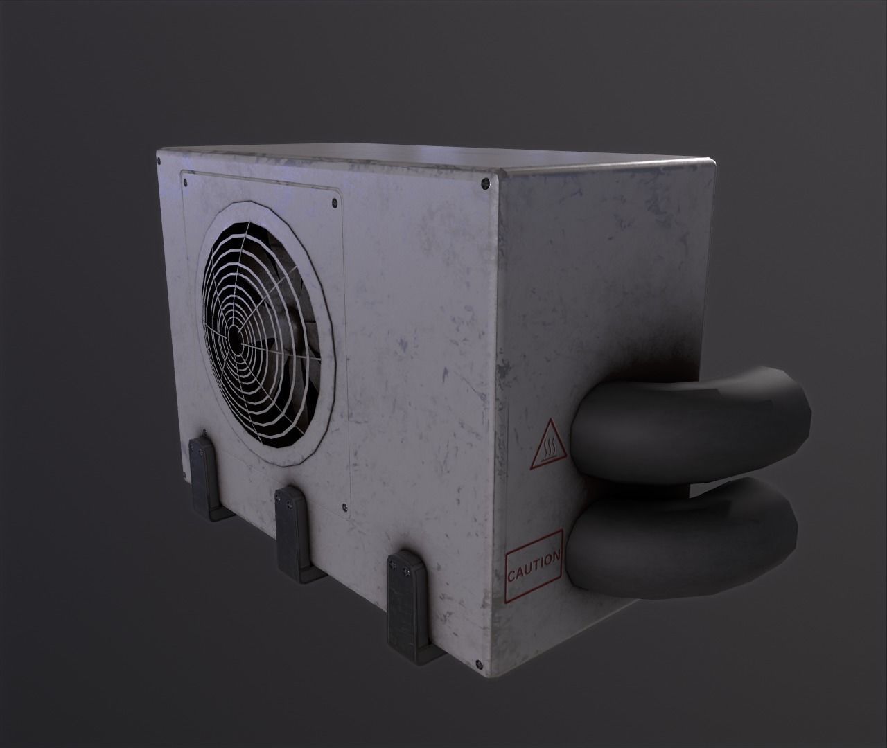 Exterior air conditioning unit AC Low-poly 3D model_4