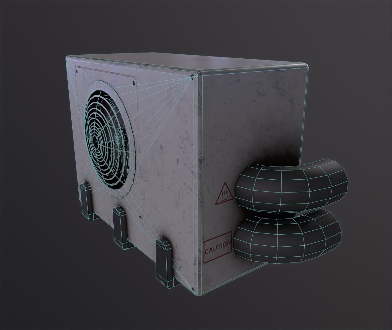 Exterior air conditioning unit AC Low-poly 3D model_2