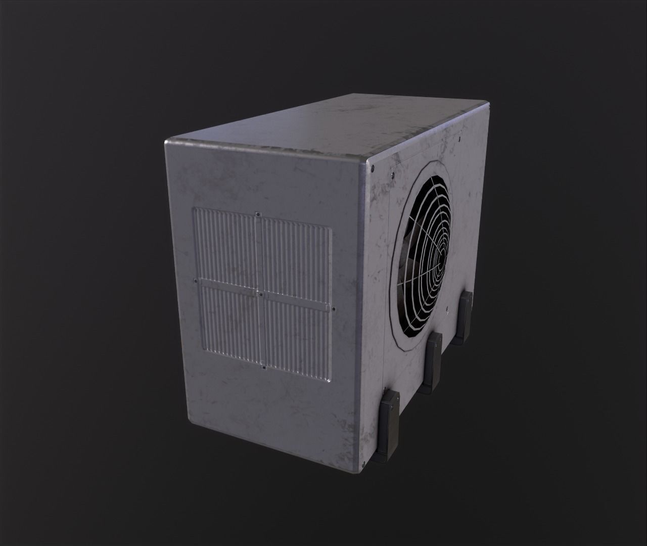 Exterior air conditioning unit AC Low-poly 3D model_3