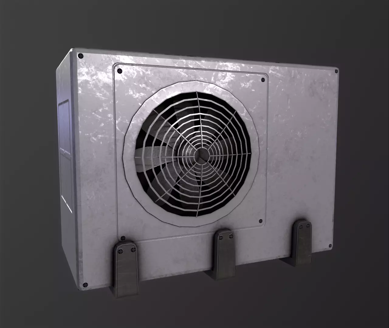 Exterior air conditioning unit AC Low-poly 3D model_0