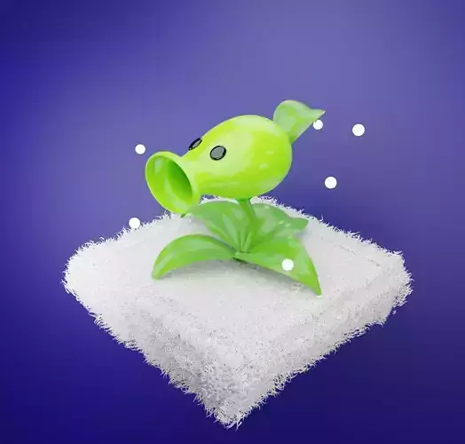 Peashooter - Game asset Free low-poly 3D model