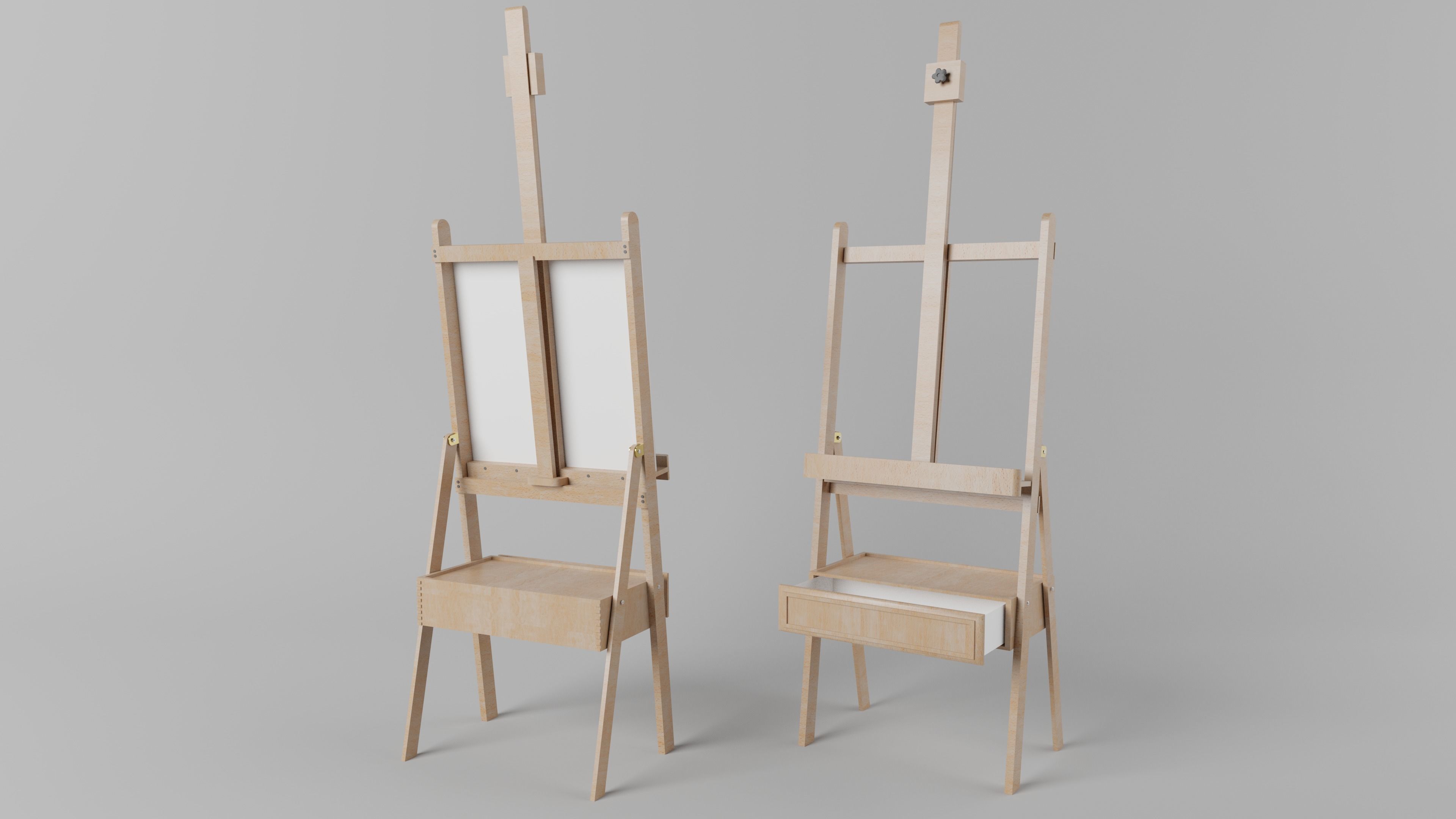 Easel 3D model Free low-poly 3D model_1