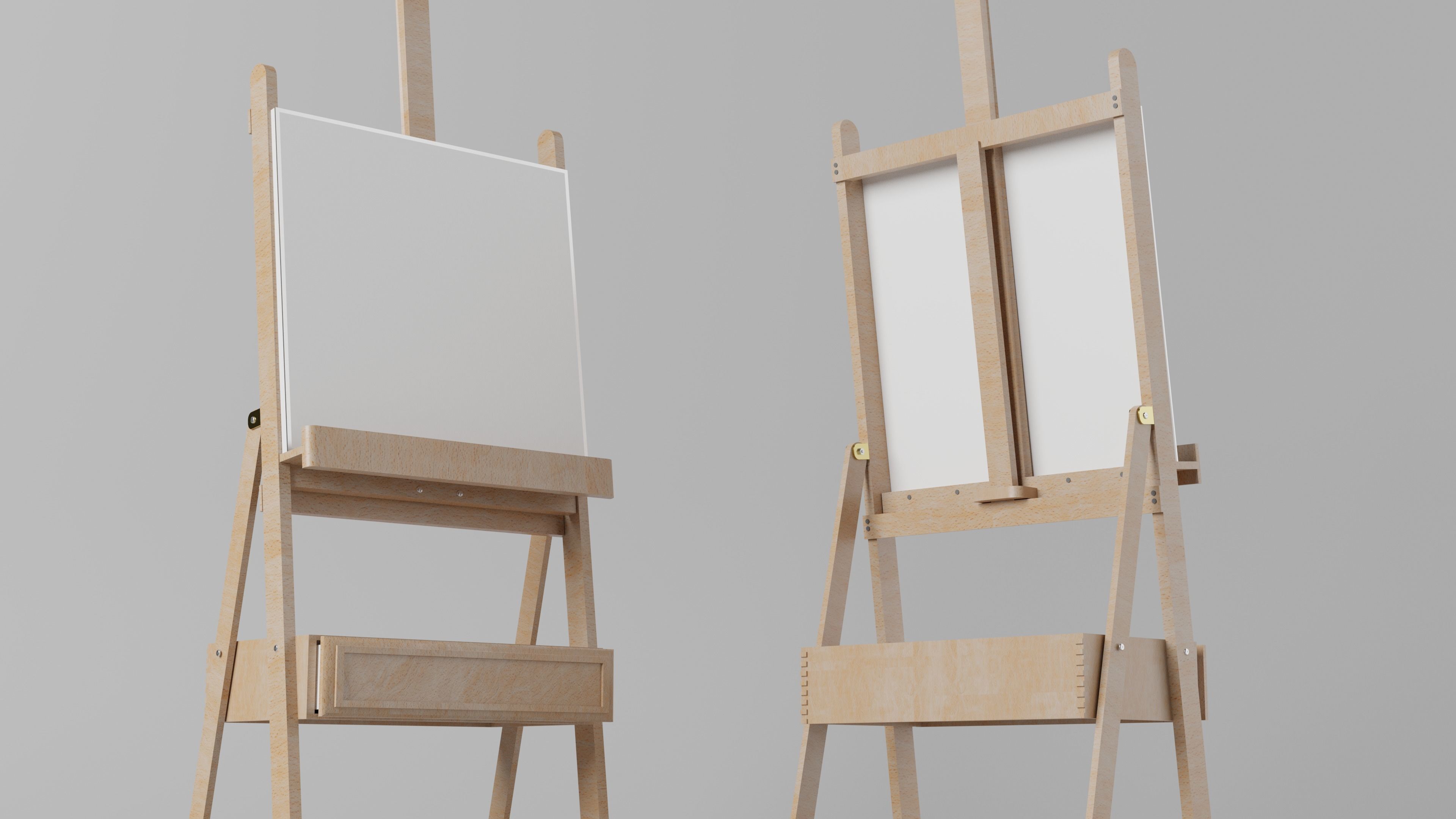 Easel 3D model Free low-poly 3D model_2