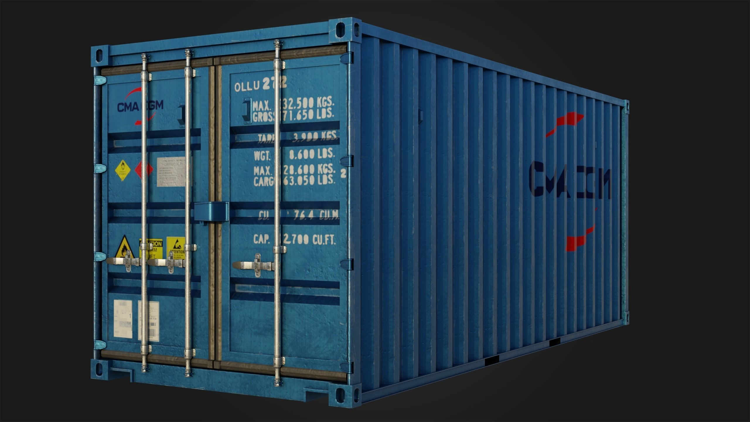 Shipping Containers - Combo Low-poly 3D model_7