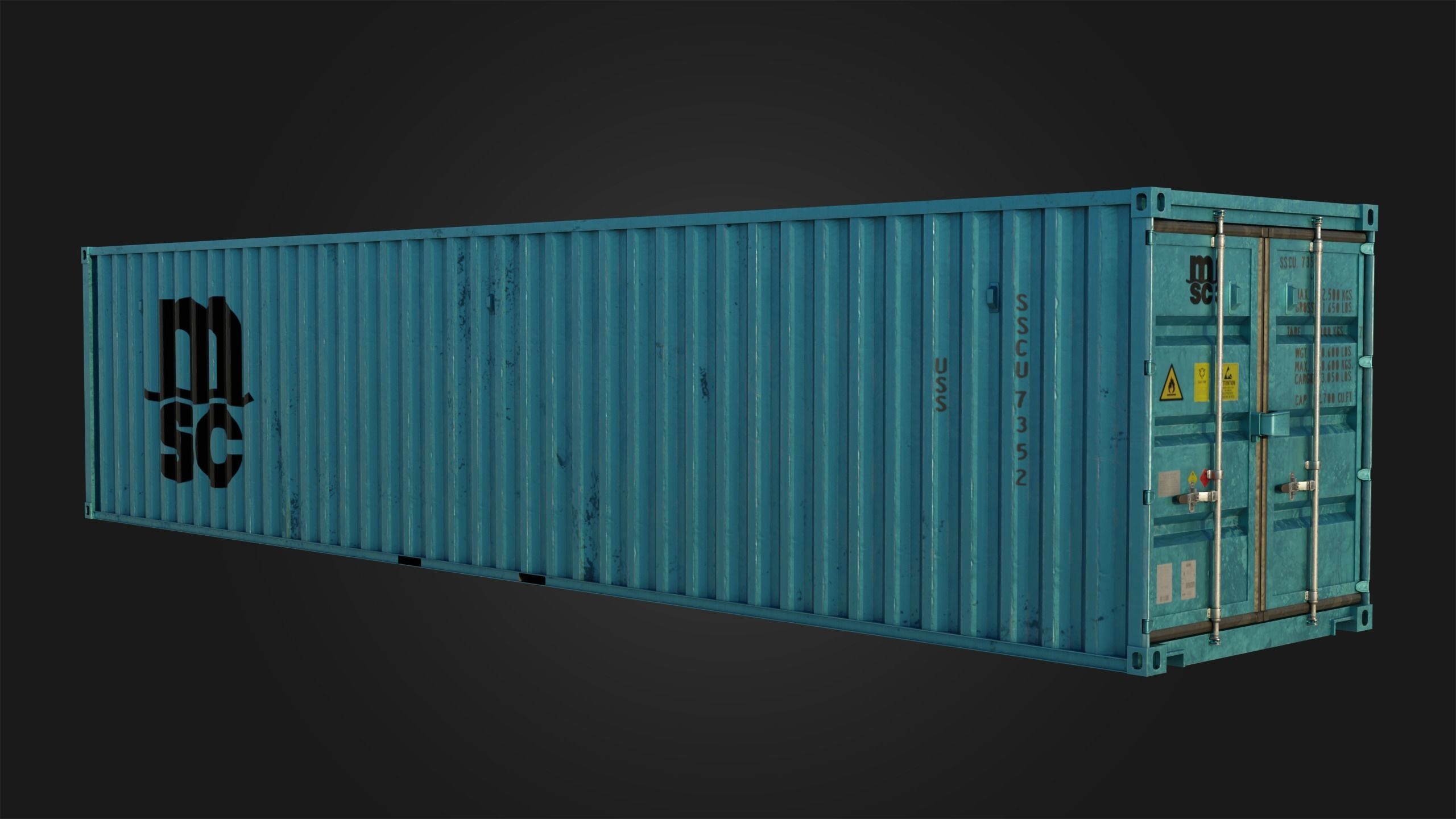 Shipping Containers - Combo Low-poly 3D model_15