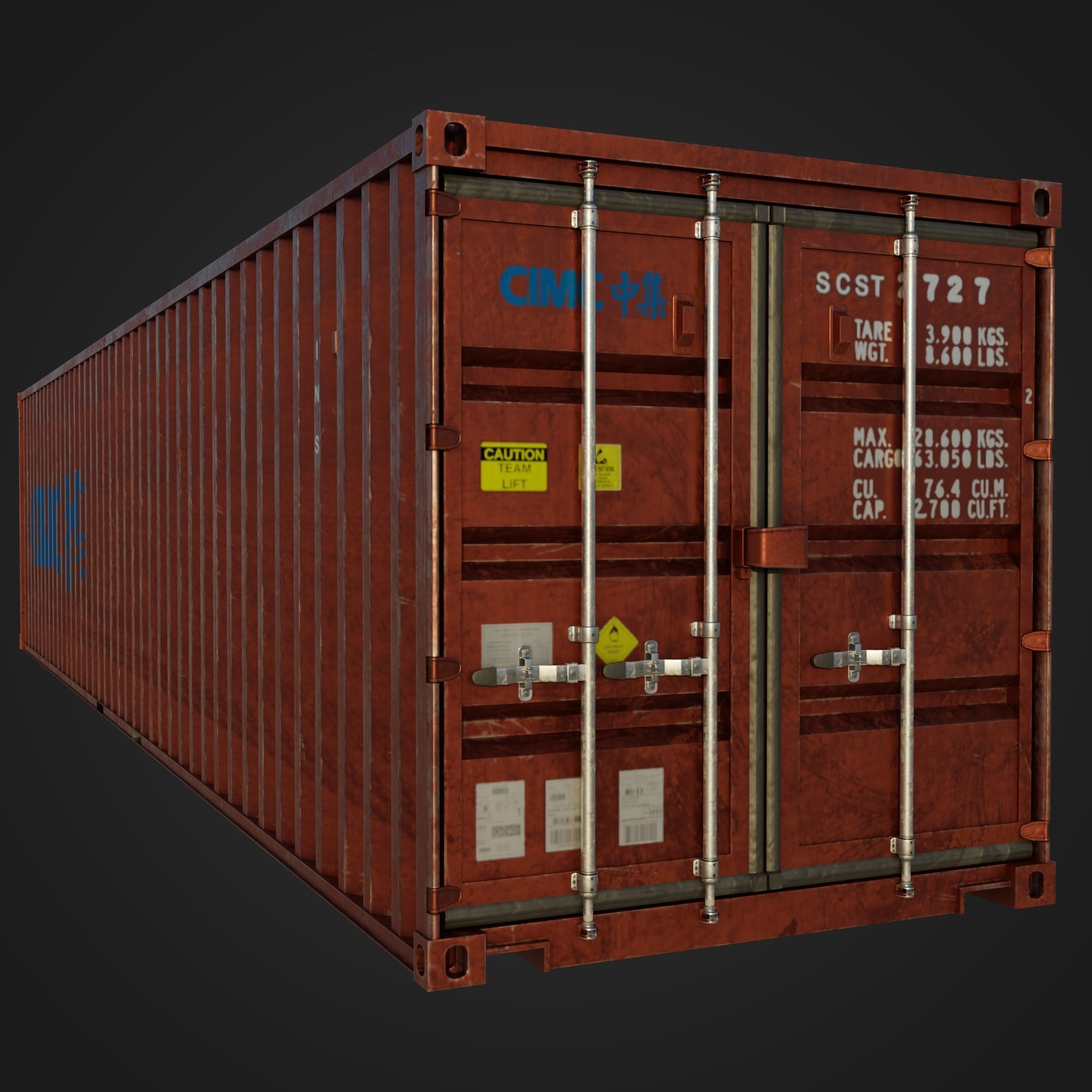 Shipping Containers - Combo Low-poly 3D model_11