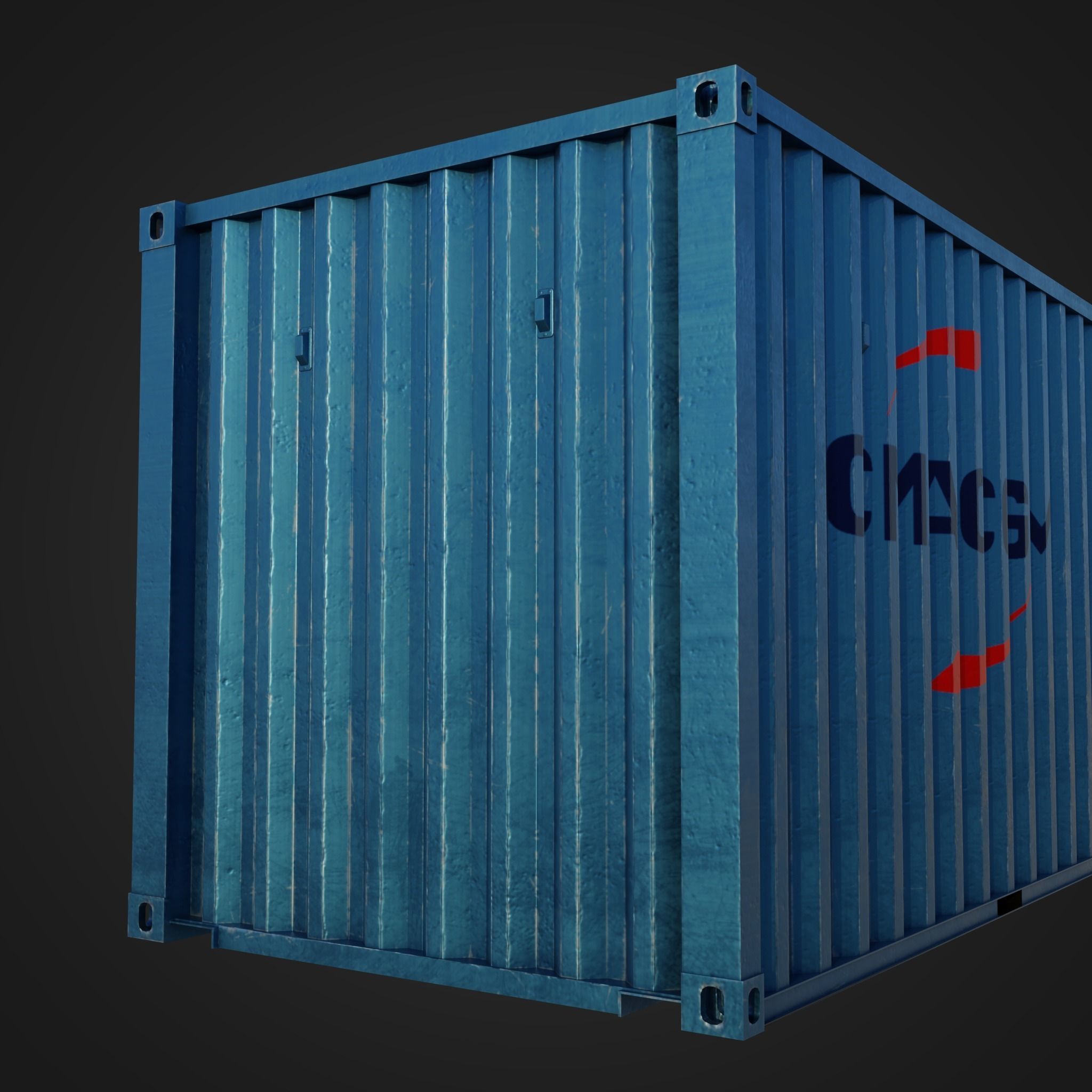 Shipping Containers - Combo Low-poly 3D model_9