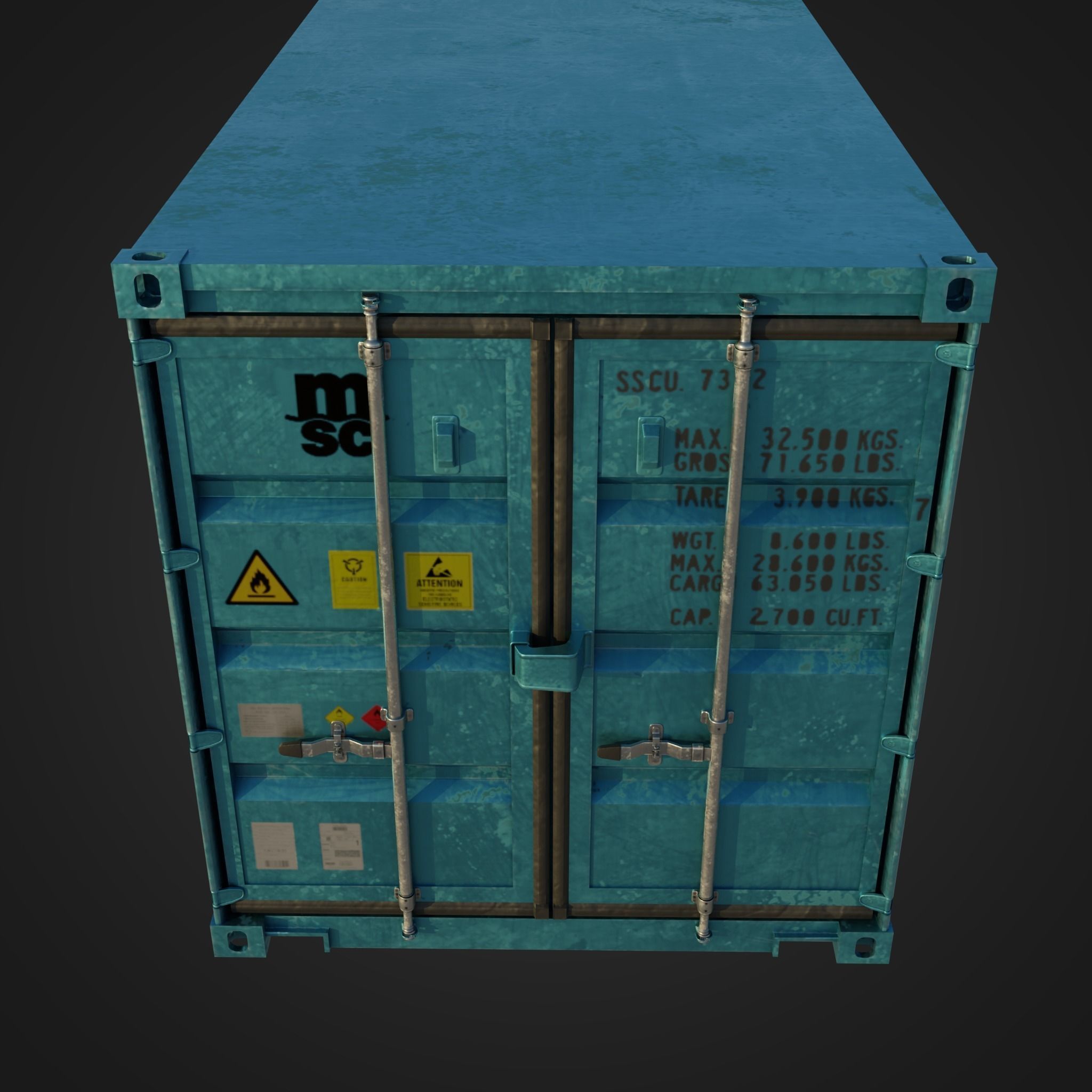 Shipping Containers - Combo Low-poly 3D model_6