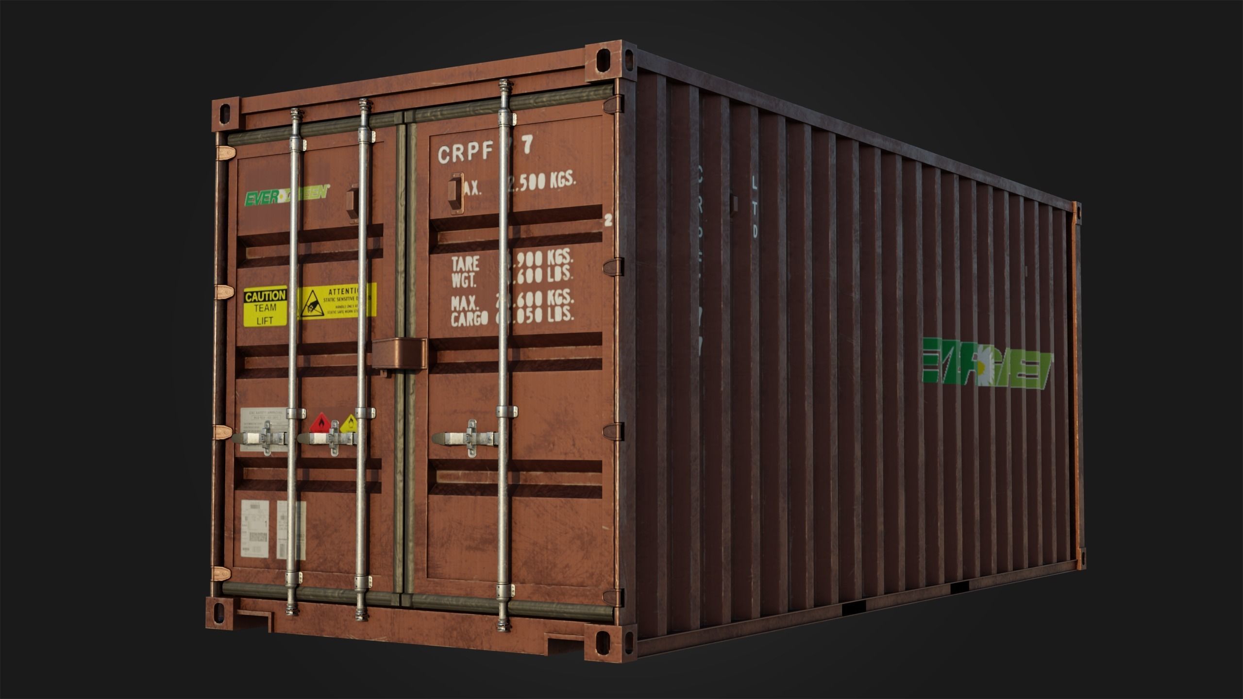 Shipping Containers - Combo Low-poly 3D model_4