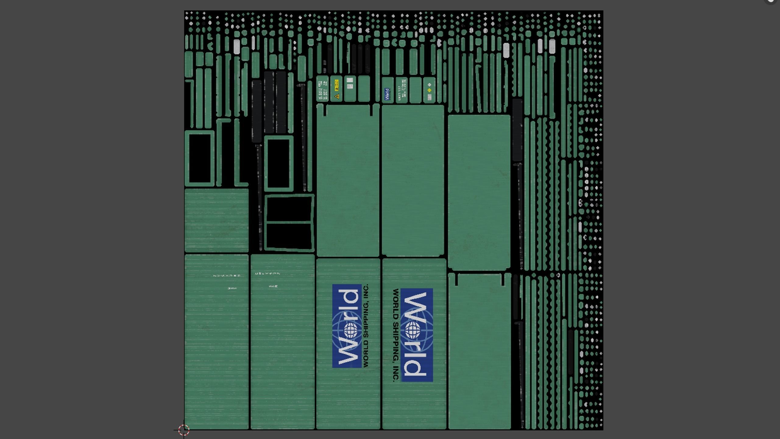Shipping Containers - Combo Low-poly 3D model_26