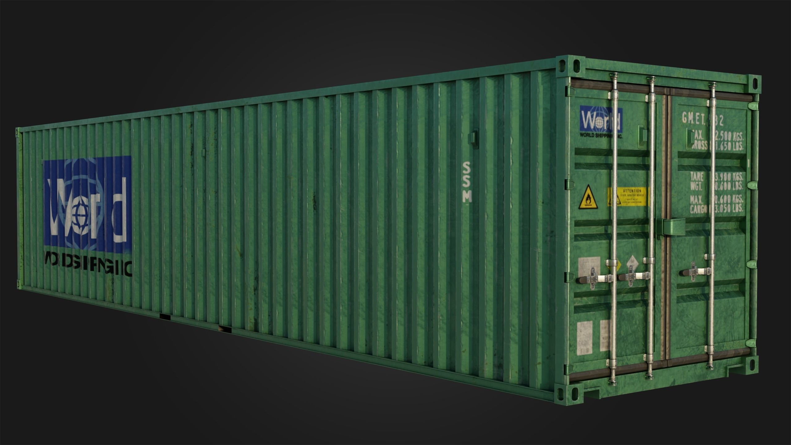 Shipping Containers - Combo Low-poly 3D model_14