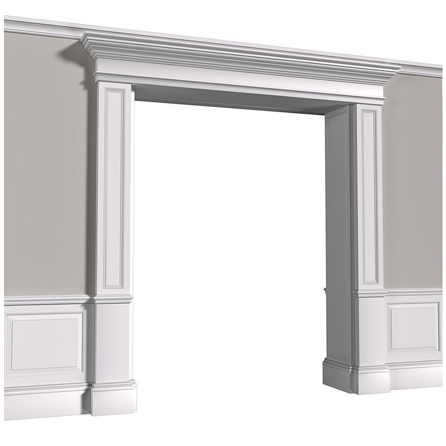 Arched Entrance portal Opening Wall paneling Doorway 3D model_1
