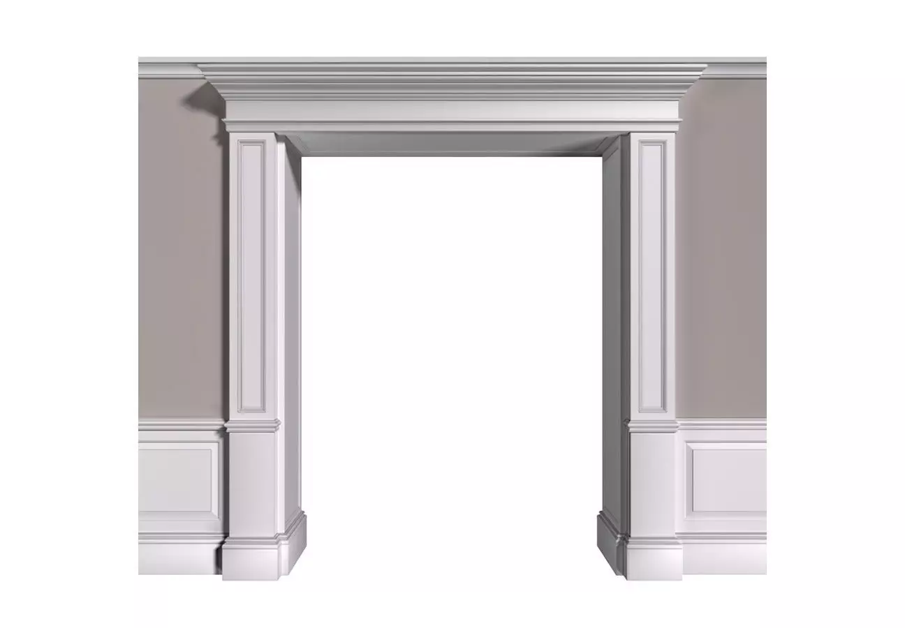 Arched Entrance portal Opening Wall paneling Doorway 3D model_0