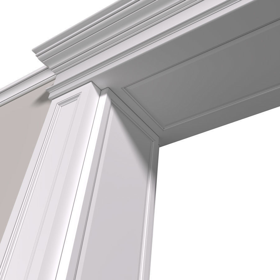 Arched Entrance portal Opening Wall paneling Doorway 3D model_2