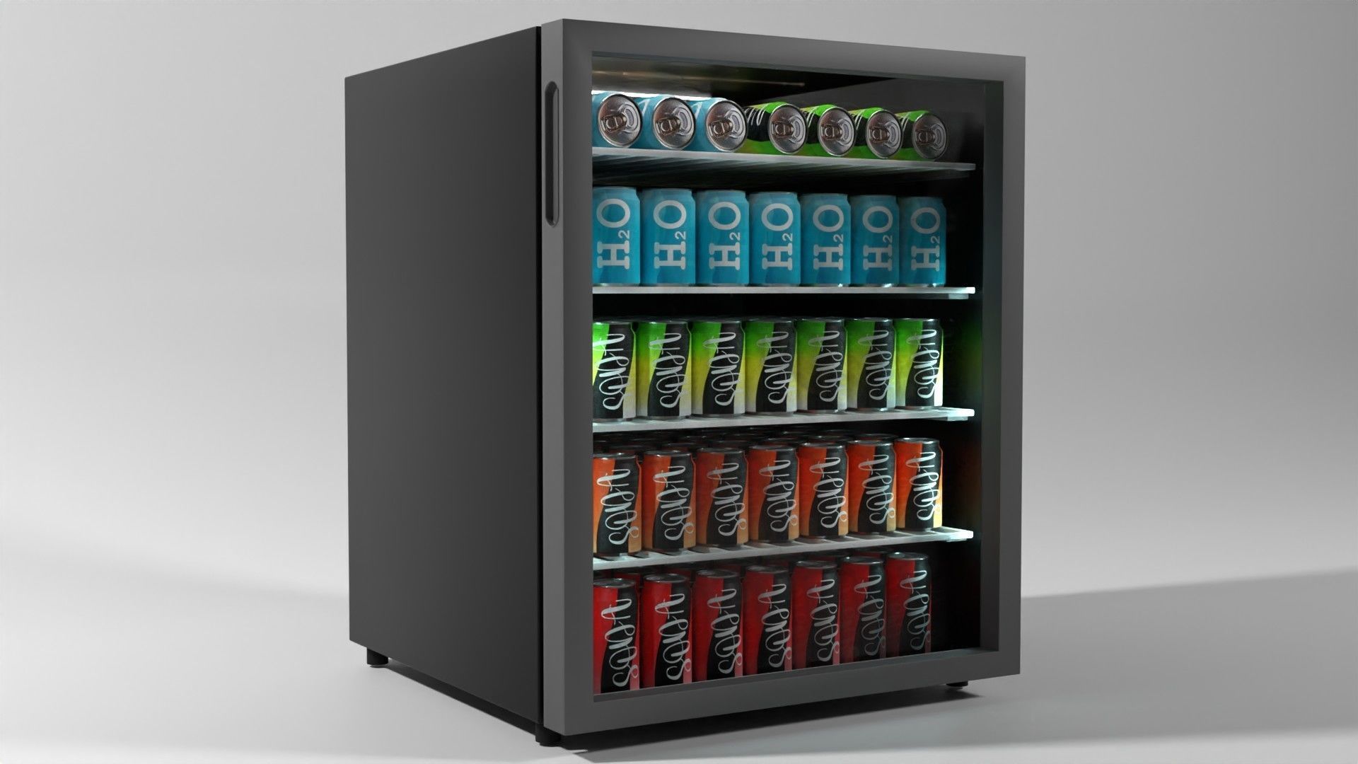 Small soda fridge 3D model_2