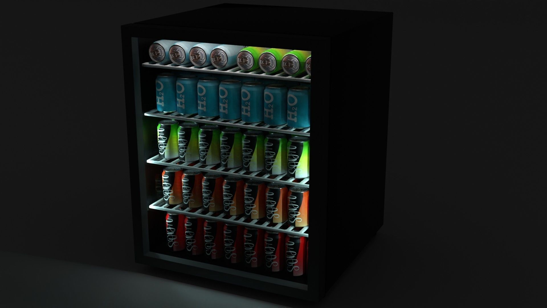 Small soda fridge 3D model_3