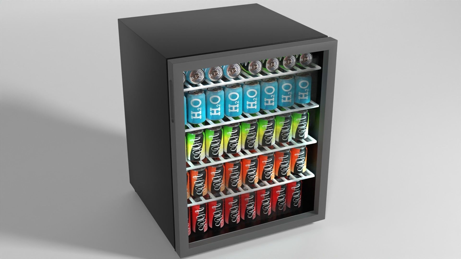 Small soda fridge 3D model_1