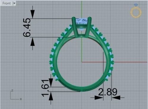 Dimond ring 382 3D print model_3